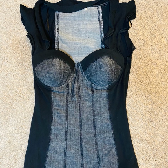 Corset top black and grey - Picture 6 of 6